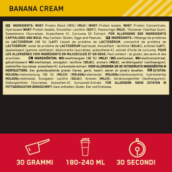 Gold Standard 100% Whey Protein Crema di Banana Optimum Nutrition